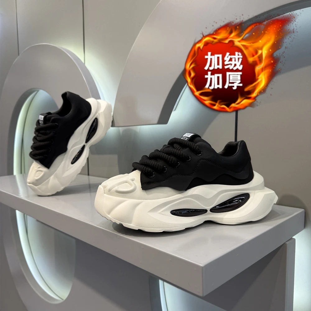 2025春季爆款时尚高端厚底增高气垫鞋舒适百搭男士老爹鞋