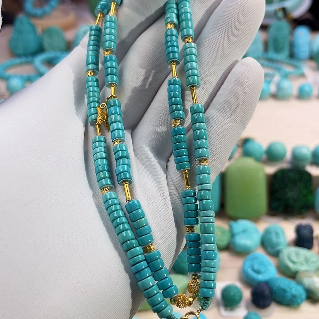 绿松石珠宝奇石18K金镶嵌