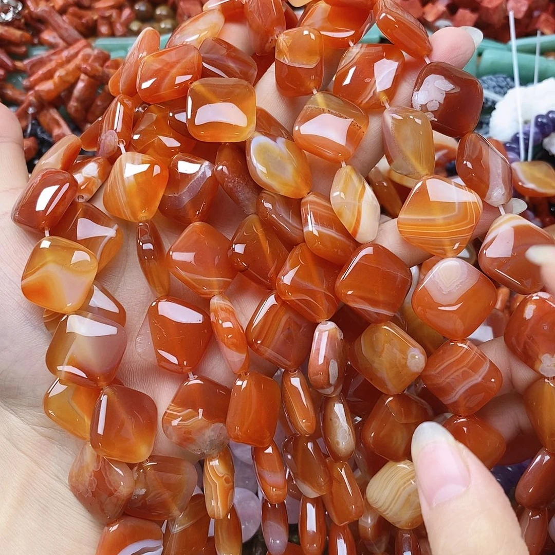 玛瑙/玉髓未镶嵌珠宝半成品玛瑙斜方一条
