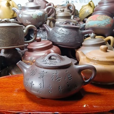 茶壶紫砂宜兴原矿老紫泥柴烧手工330cc紫砂壶