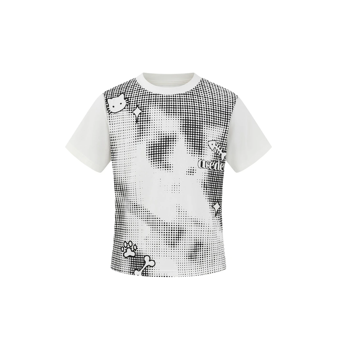 清仓捡漏”马赛克摇滚猫“夏日轻薄柔软百搭短袖