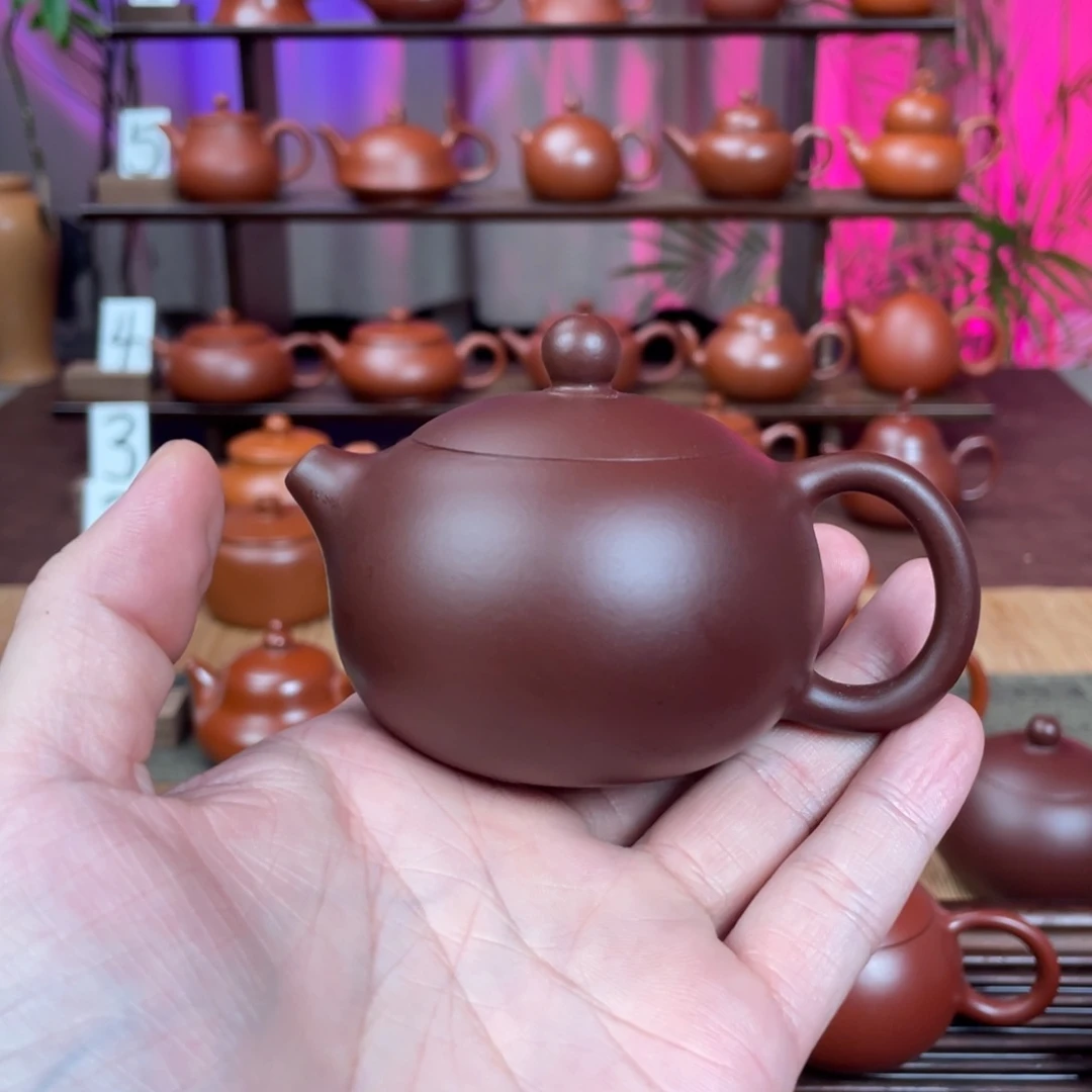 懒***你茶壶紫砂精工紫朱泥西施
