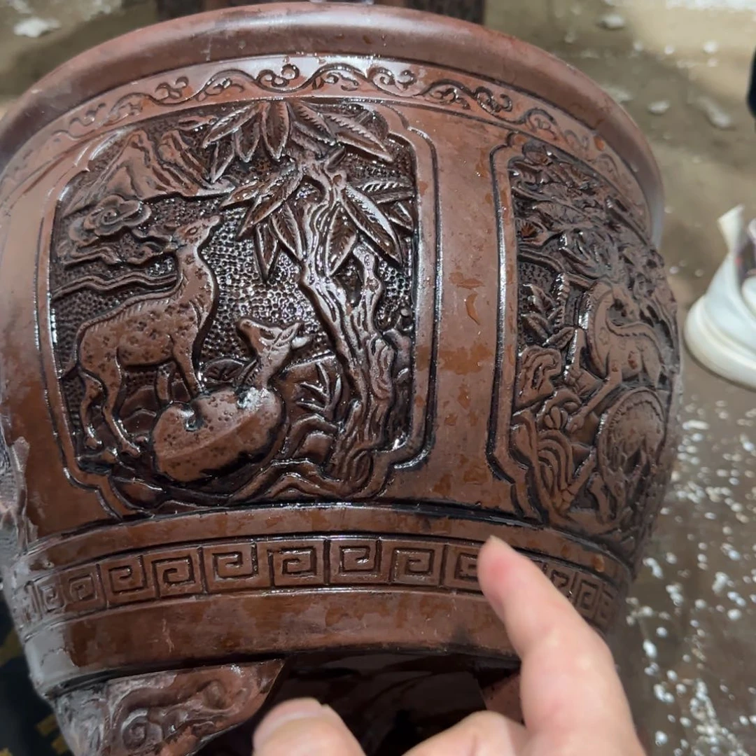 紫砂花盆口径25高度20