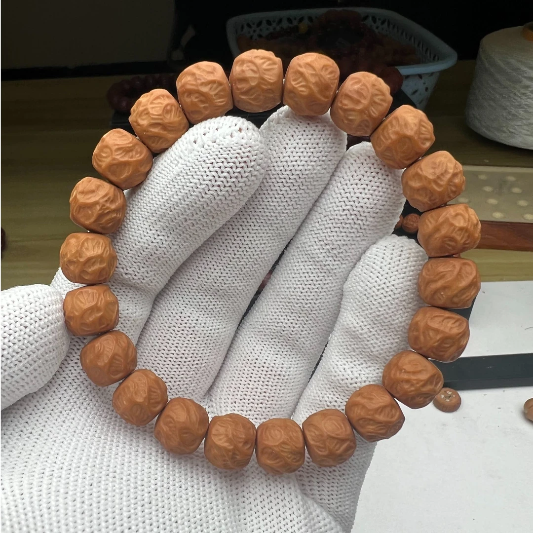 乐浔文玩，猴头核桃龙岩料半手工观山无相尺寸11mm左右