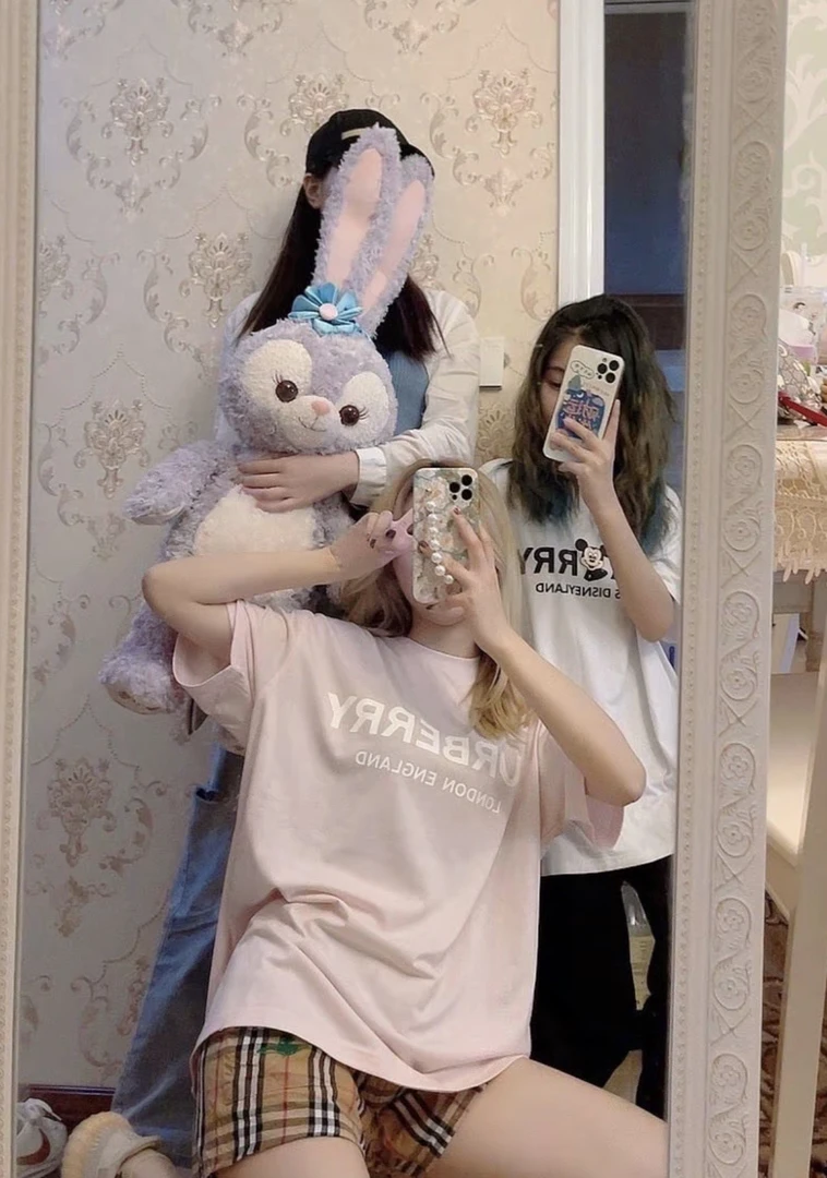 99新 BURBERRY/博柏利 粉色短袖/尺码M/000