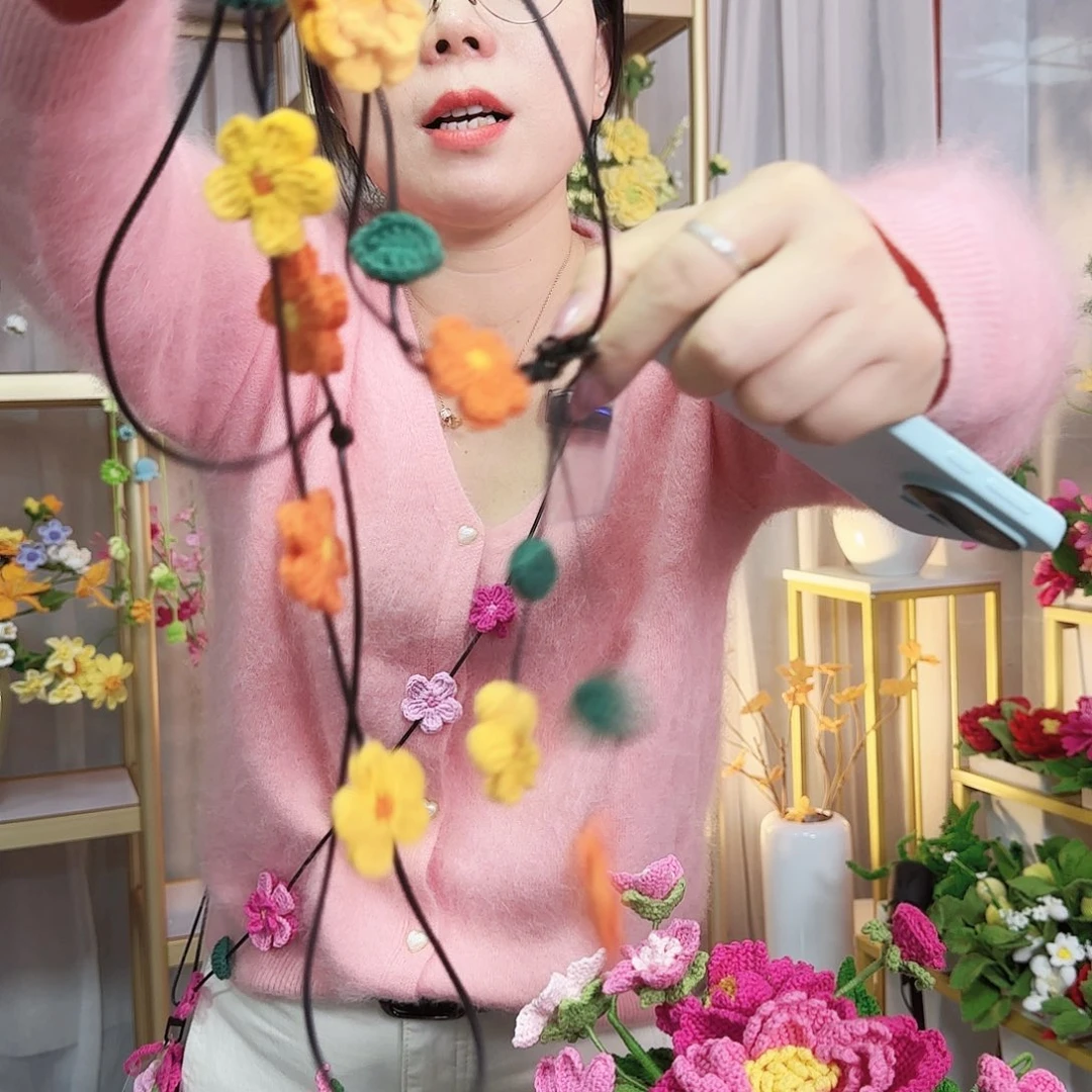 手工钩织设计长款手机链