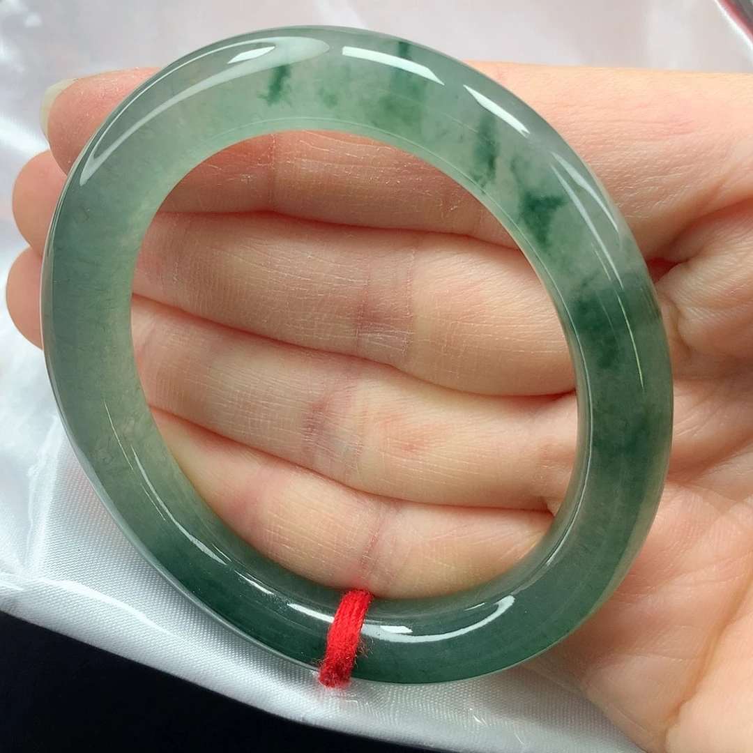 未镶嵌手镯翡翠，58号圆条贵妃，正圈戴49
