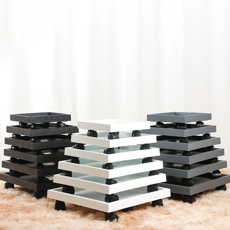 承重特厚超大托盘轮花盆大花托移动仿水泥托盘万向轮正方形托底座