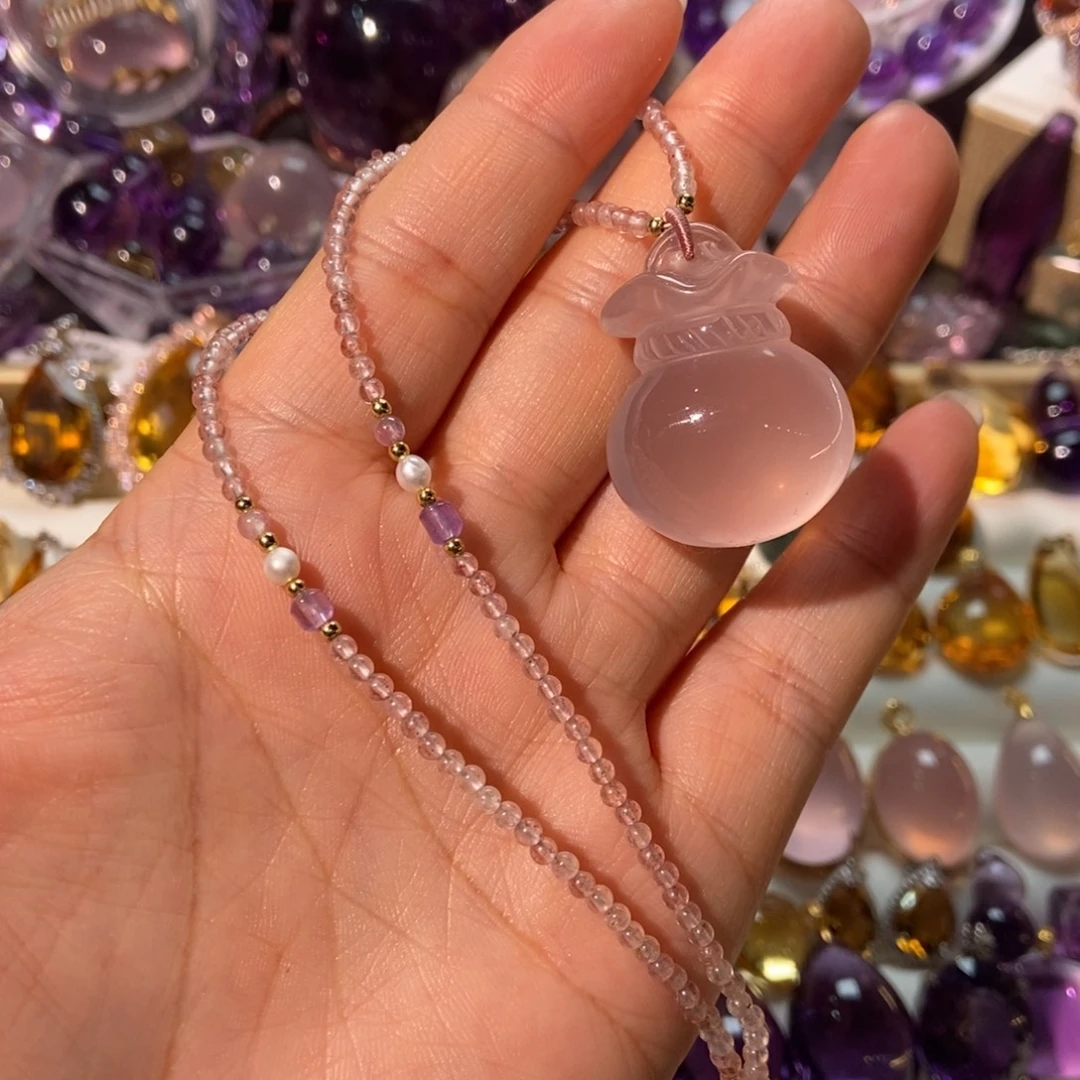 水晶颈饰未镶嵌天然水晶吊坠