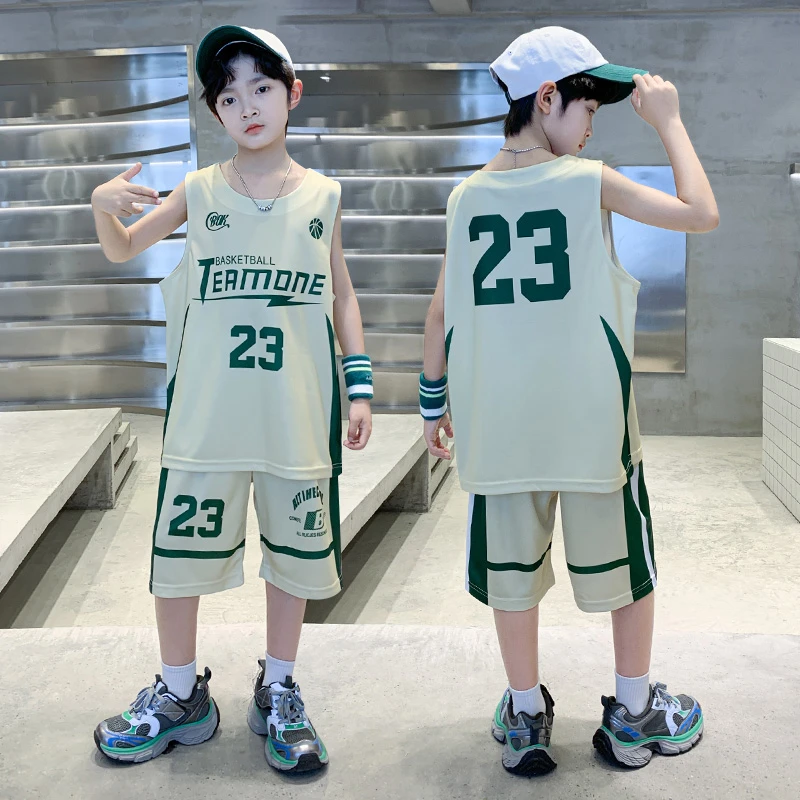 男童篮球服套装儿童夏季透气速干运动球衣中大童男孩薄款23号球服