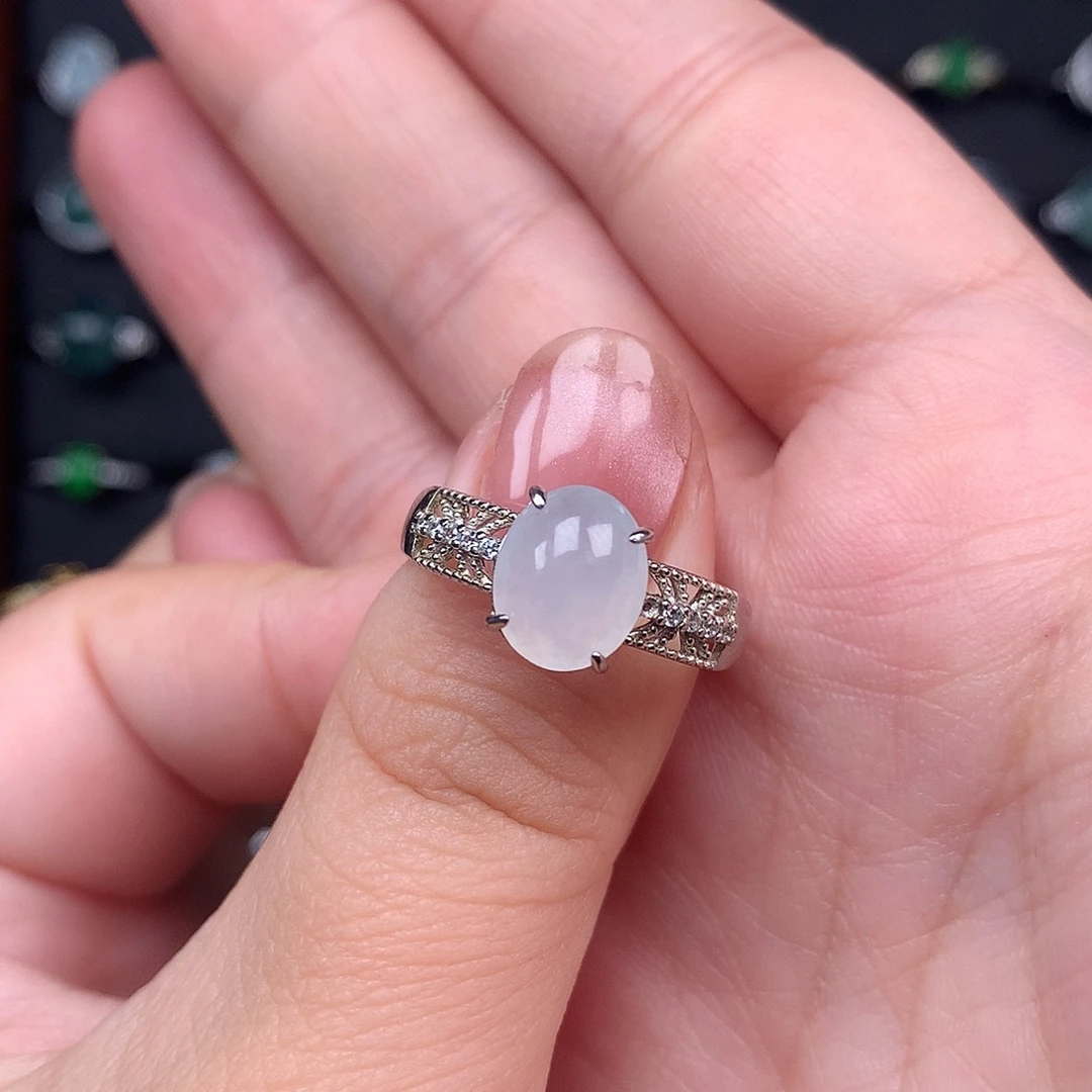 翡翠银S925镶嵌戒指