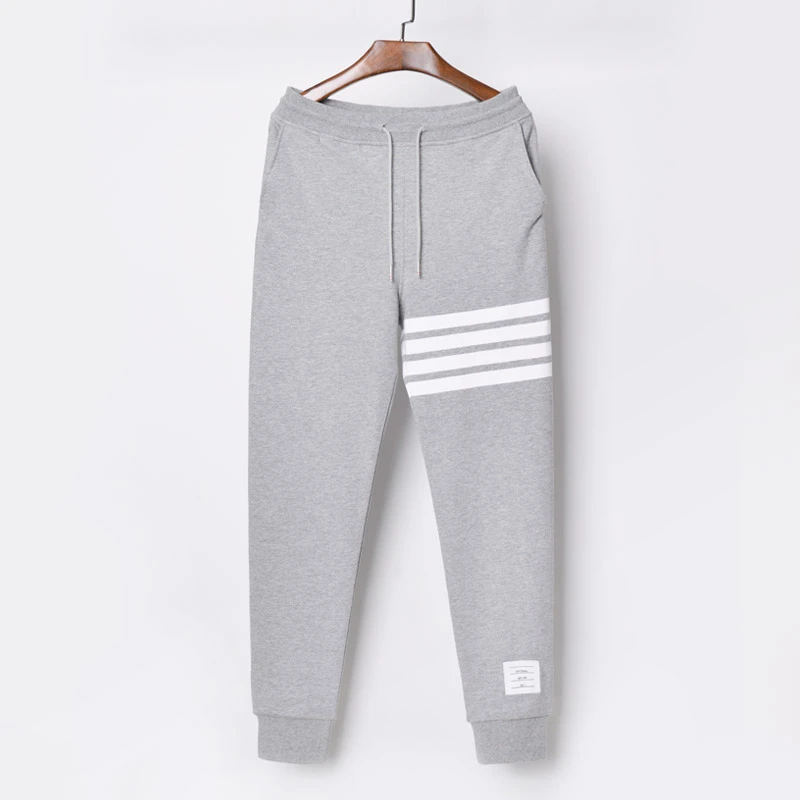 C秋季新款高端运动tb卫裤灰色束脚裤四杠款高休闲裤男士灰色卫裤