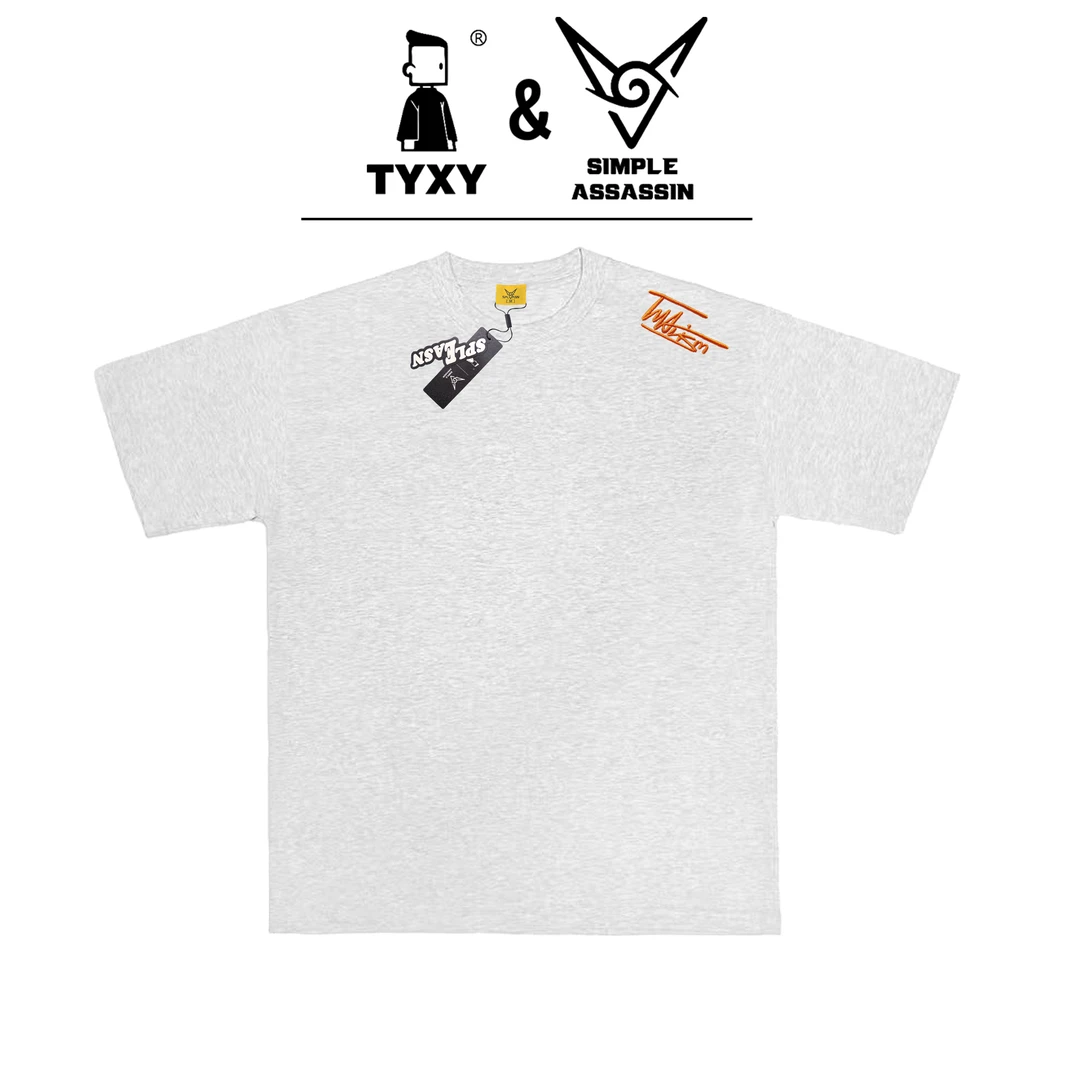 TYXY经典logo款重磅升级纯棉潮牌刺绣T恤情侣宽松简约春夏休闲