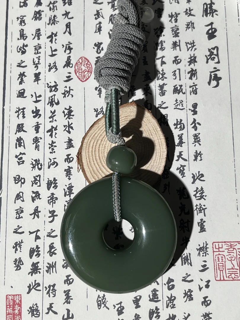 天然和田玉碧玉粉青鸭蛋青高品平安扣吊坠无事平安挂坠男女碧玉饰