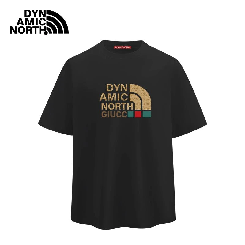 动感北面纯棉100纯棉男士男生t恤短袖冰感夏季小白T轻奢痞帅t恤男