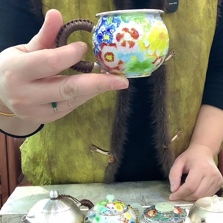 七宝烧足银主人杯