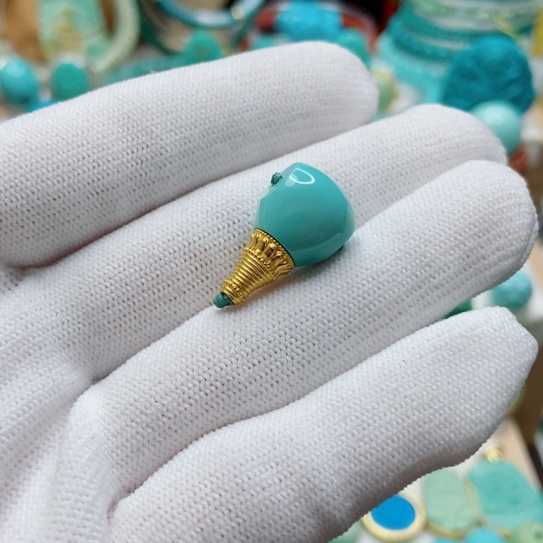 绿松石未镶嵌光面三通