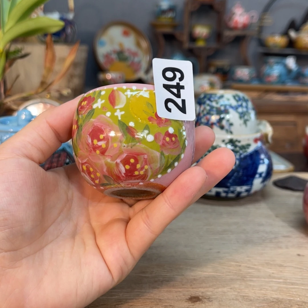 壶素浅陶瓷手工手绘