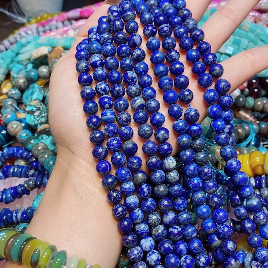 玛瑙/玉髓散珠天然青金9mm一条