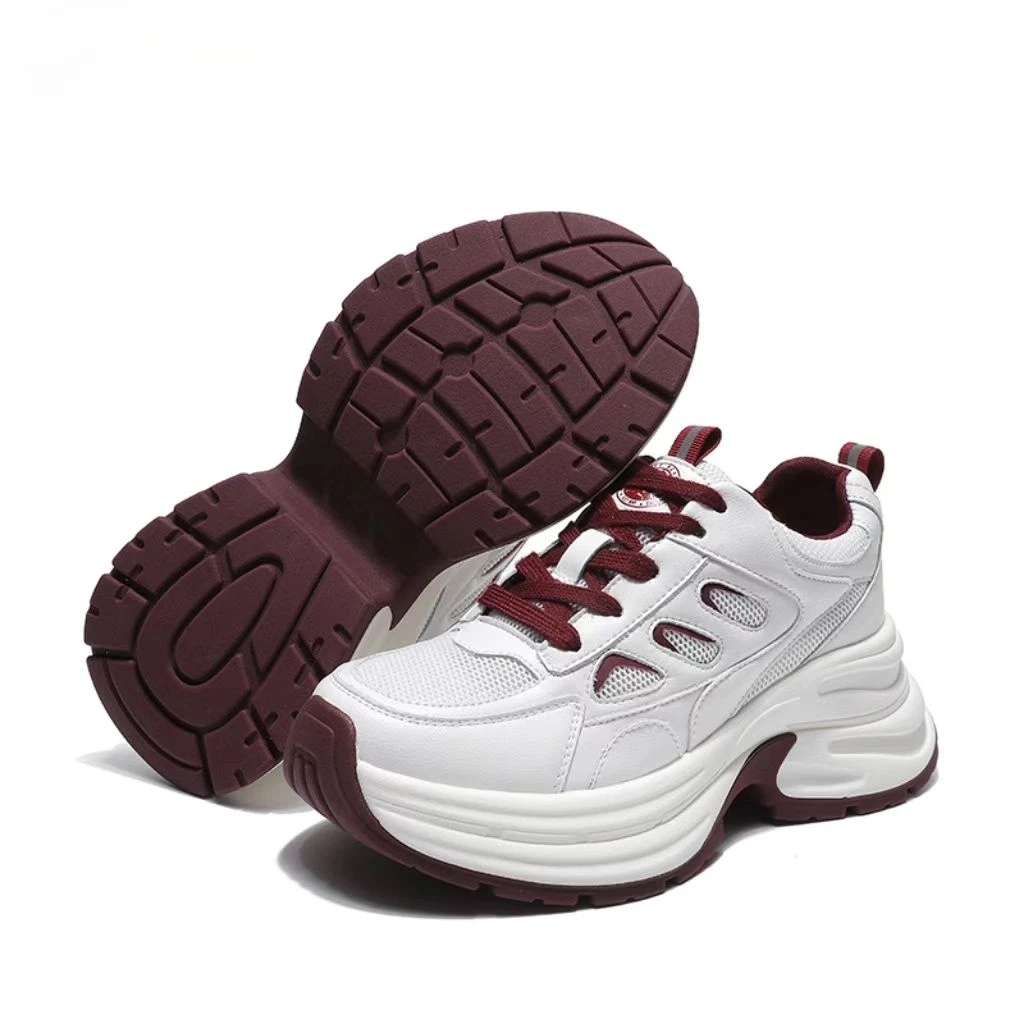 B 门店10&9/9！红武士休闲鞋」牛皮透气厚底增高运动老爹鞋女C23409
