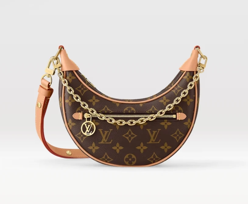 99新 LouisVuitton/路易威登  嘉嘉 LV loop月亮包单肩包 链条包