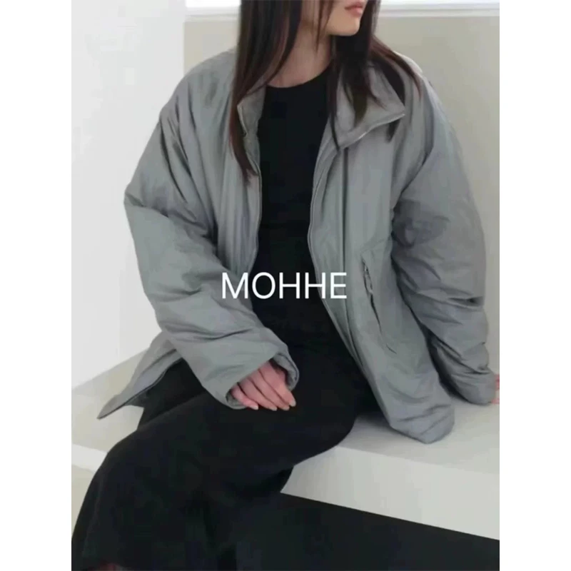 现-慕予-【轻薄羽绒棉】清仓韩单mohh*2羽绒棉服外套夹克女工装