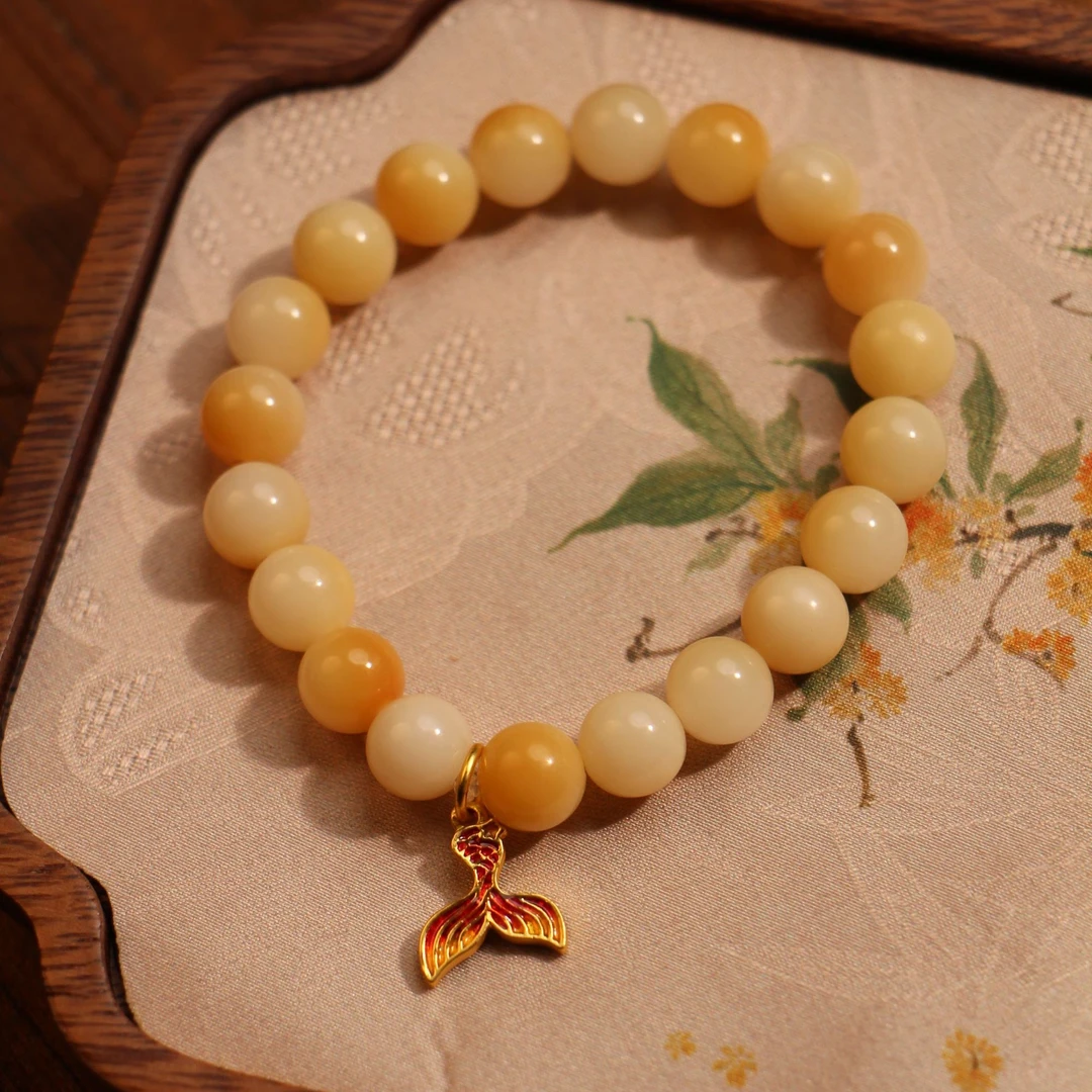 合金木质手链 鱼尾菩提女款手串单圈素串卡10m手链轻奢手饰