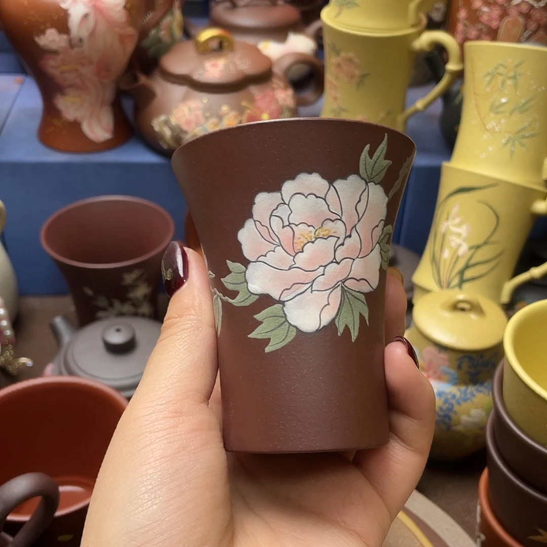 红泥茶杯紫砂主人杯120c