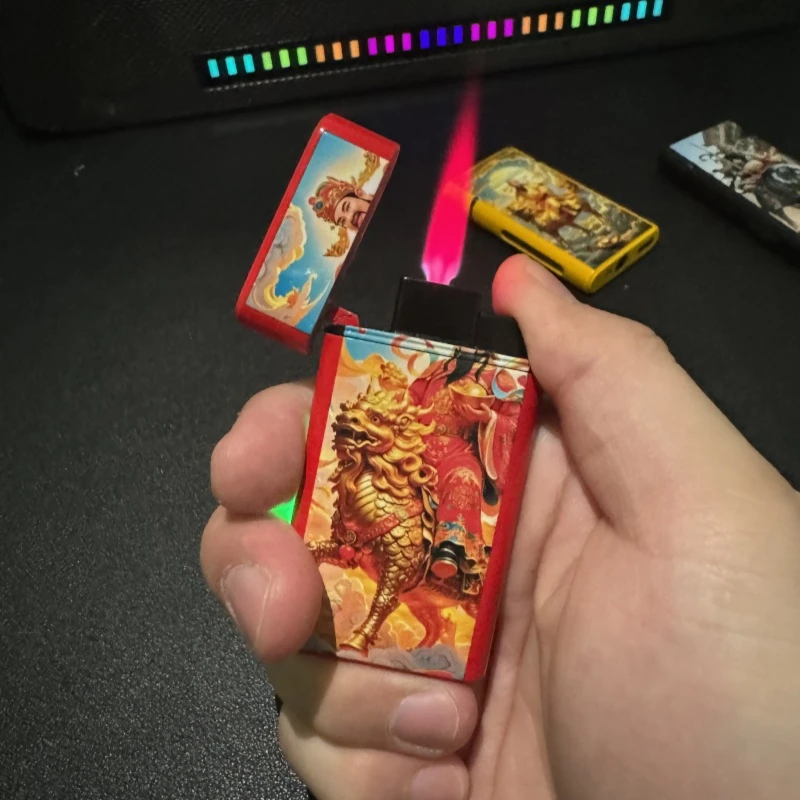 新春金属防风打火机红色火焰创意打火机男士纪念国潮复古轻薄便捷