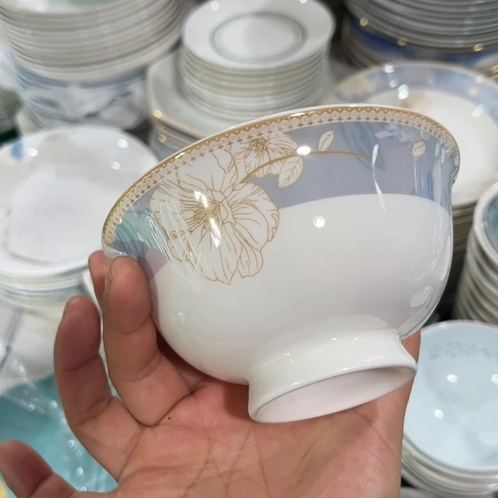 骨瓷高脚碗八个孤品4.5寸微瑕