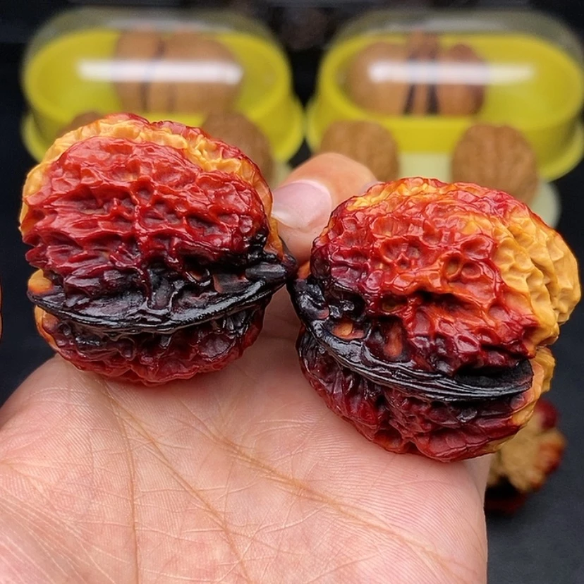 【闪购商品】文玩核桃把件40尺七彩金蟾球