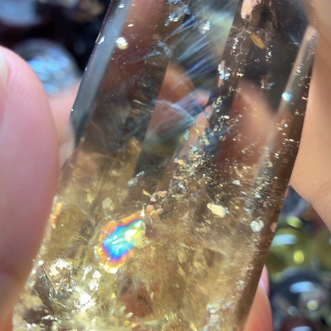 珠宝半成品水晶未镶嵌蓝针水晶柱