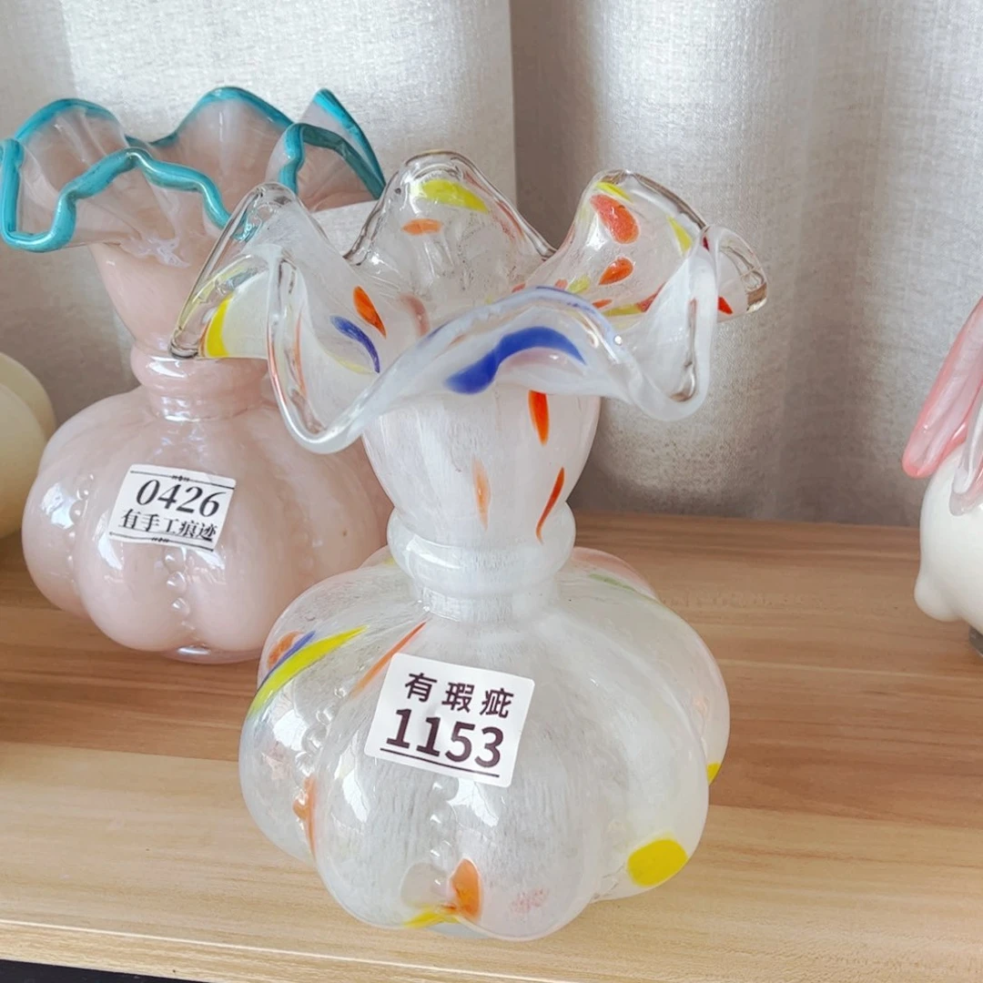 琉璃1153微瑕 花瓶摆件高21