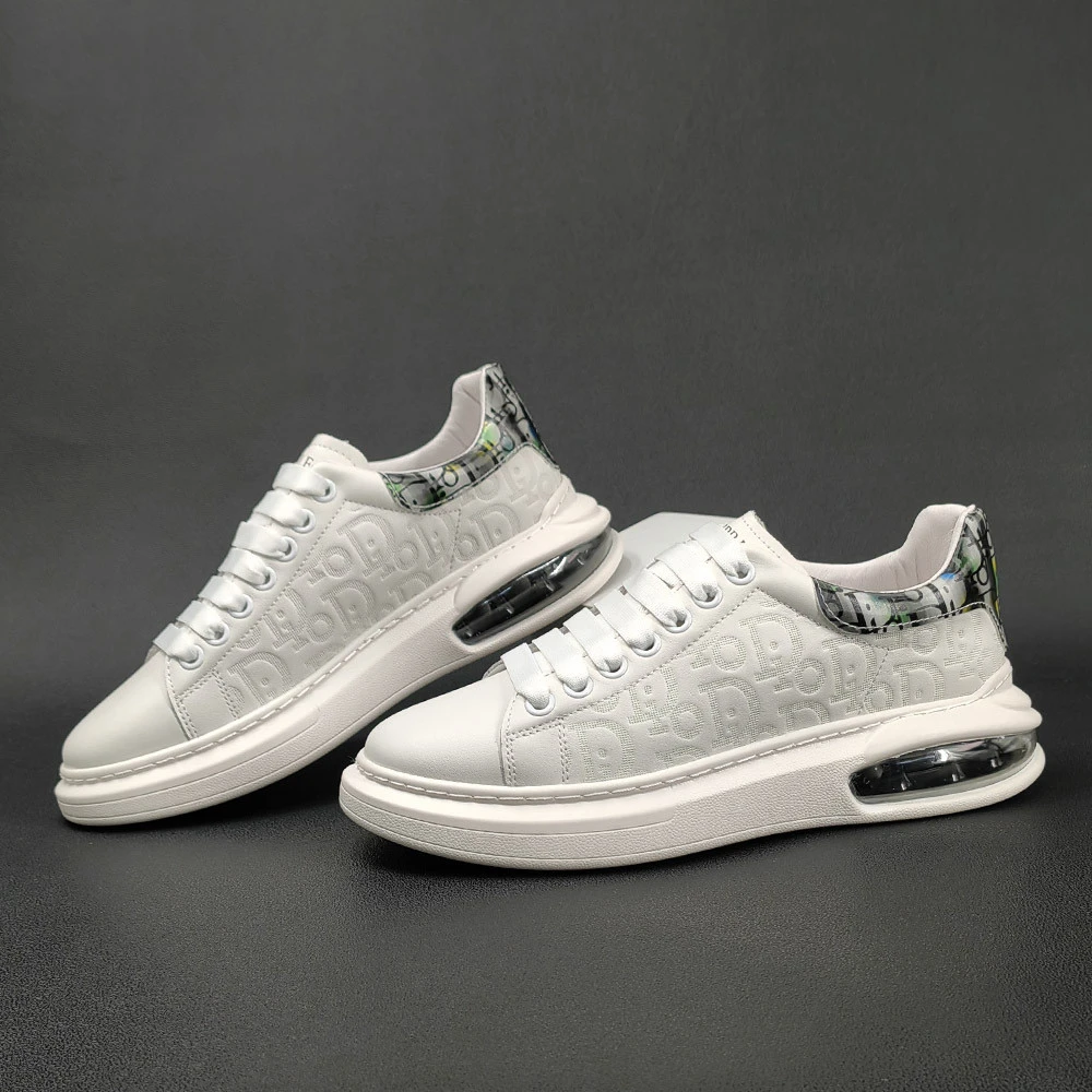 Veselovska夏季轻奢小白鞋真皮高端厚底气垫板鞋真皮男鞋德比鞋