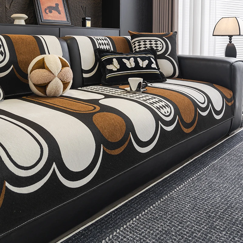 高级感皮沙发垫固定防滑2025新款坐垫四季通用沙发套罩坐垫布盖布