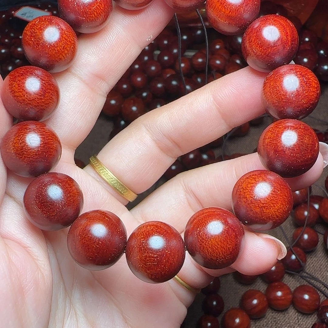 小叶紫檀手串/手链1.5龙鳞金星