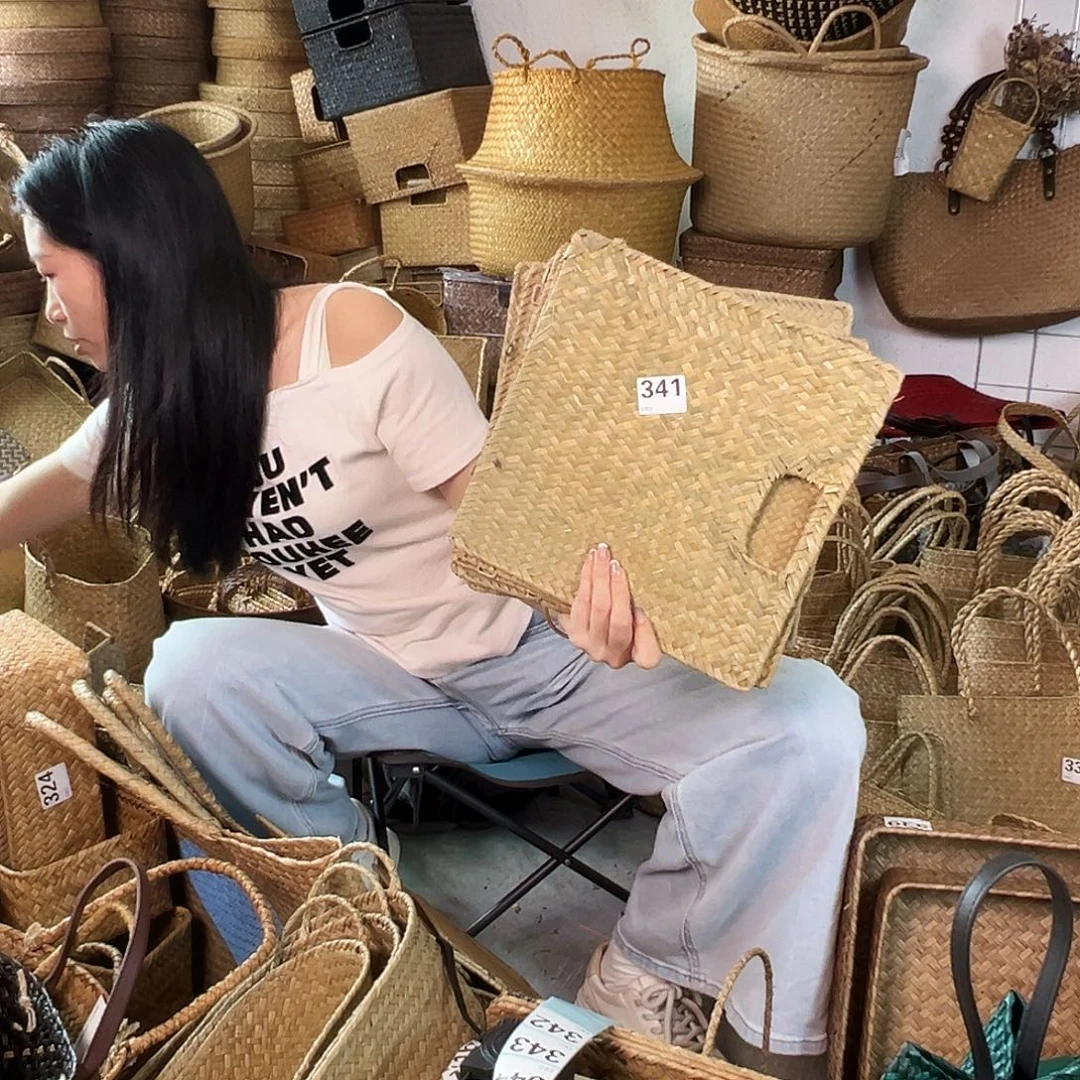 编织带草编包/草编收纳盒微瑕疵