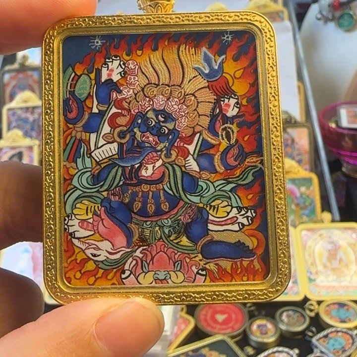 吊坠大黑天热贡唐卡