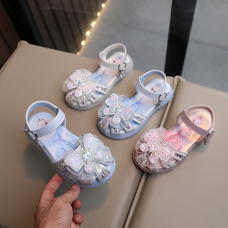 女童包头凉鞋夏款2025年新款儿童凉鞋女宝时尚软底爱莎公主