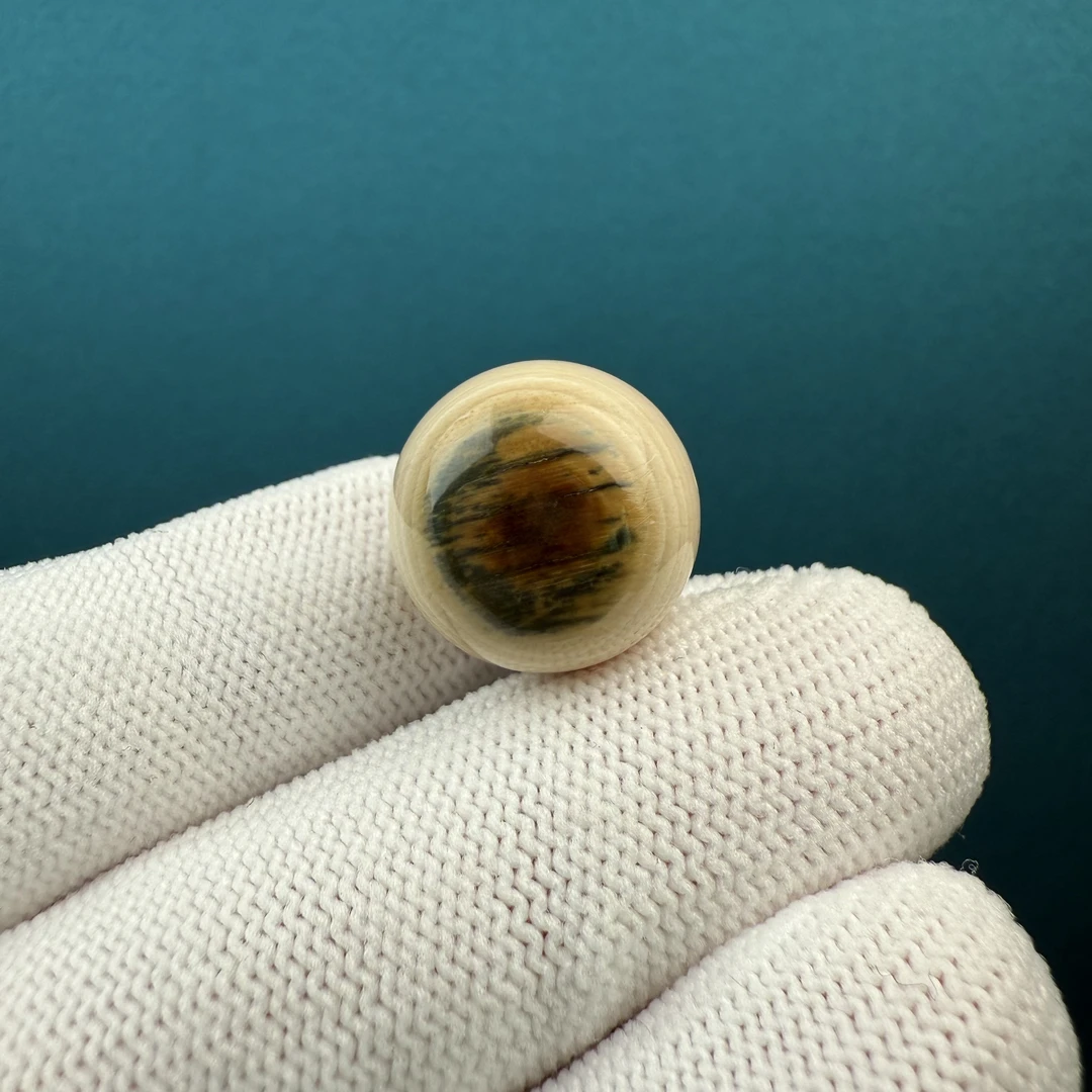 D33-47天然猛犸牙蓝眼单珠16mm支持鉴定假一罚四