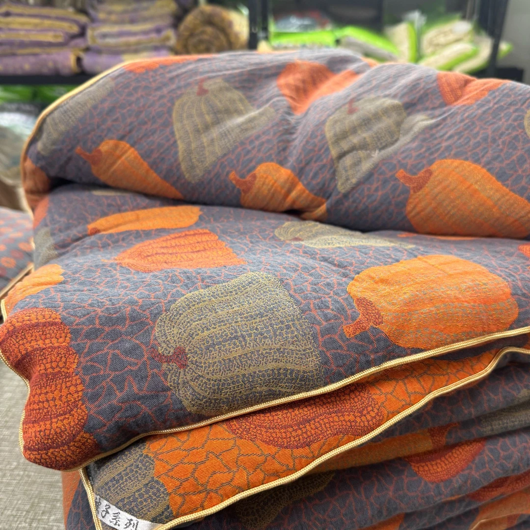 100%全棉 母婴A类 色织双层纱 双人春秋被芯 冬被  被子