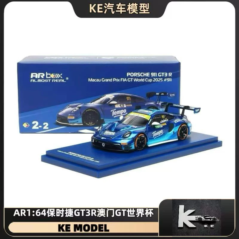预售AR1:64保时捷911GT3R Tempo得宝澳门GT世界杯合金车模摆件
