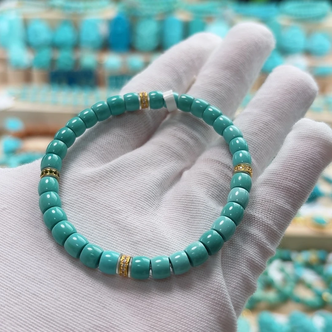 绿松石18K金镶嵌珠宝奇石