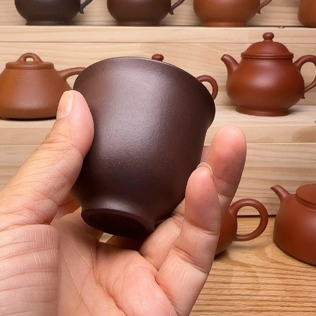 茶杯紫砂本山老紫泥主人杯