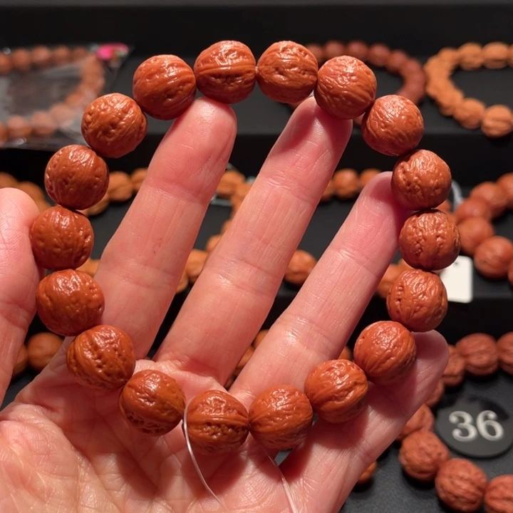 文玩核桃手串浅粗八棱手串1.3