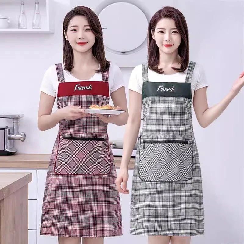 新款棉布围裙男女士上班专用干活工作服厨房家用背带围腰纯棉罩衣