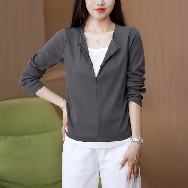 新款修身显瘦长袖T恤女性打底休闲纯色上衣棉质透气针织