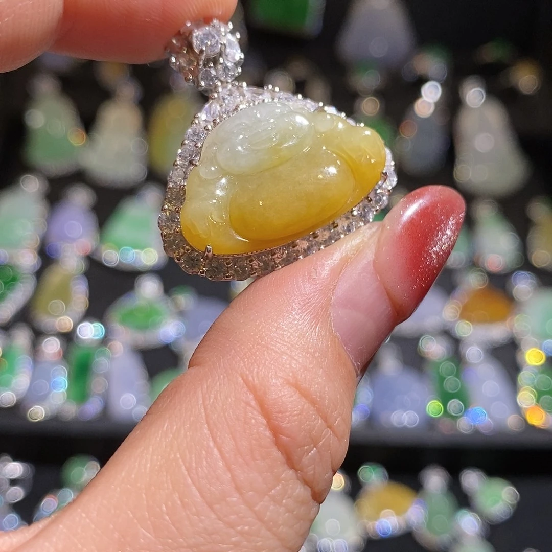 颈饰银S925镶嵌翡翠天然翡翠