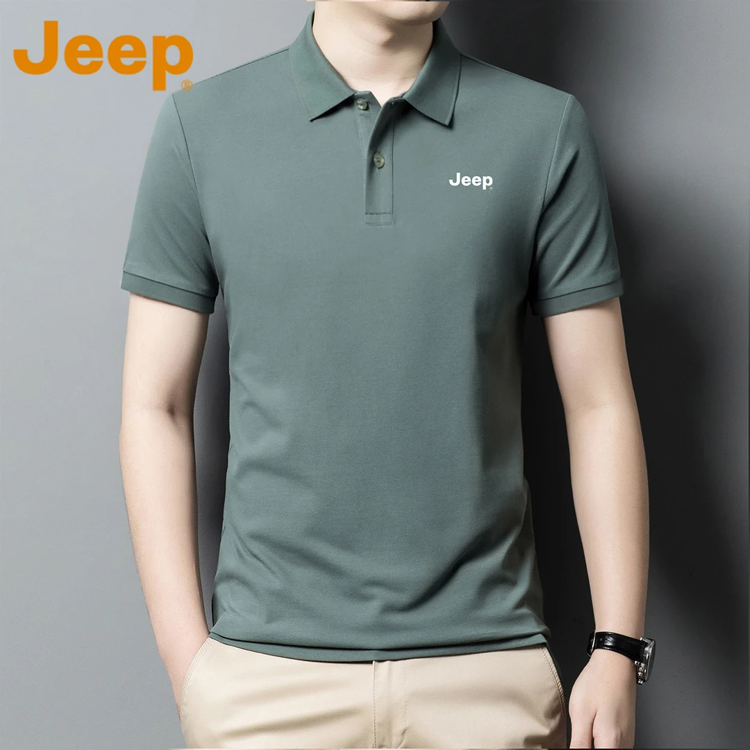 JEEP吉普Polo衫短袖T恤男款夏季新款商务休闲百搭纯色翻领上衣服