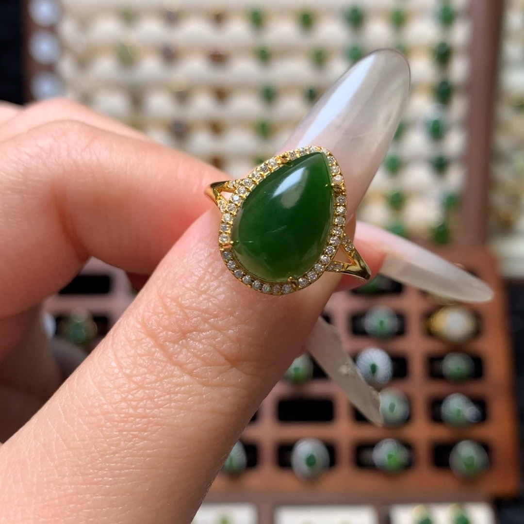 小***欣和田玉银S925镶嵌戒指